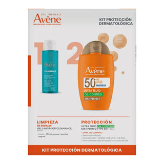 Avene Kit Protector Solar Ultra Fluid Oil Control Mat Perfect FPS50 + Cleanance Gel Limpiador