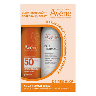 Avene Kit Protector Solar Corporal en Spray FPS50 200ml + Agua Termal 150ml