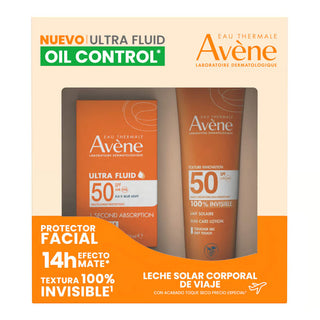 Avene Kit Ultra Fluid FPS50+ Textura Invisible 50ml + Protector Solar Corporal en Leche FPS50+ 100ml