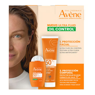Avene Kit Ultra Fluid FPS50+ Textura Invisible 50ml + Protector Solar Corporal en Leche FPS50+ 100ml