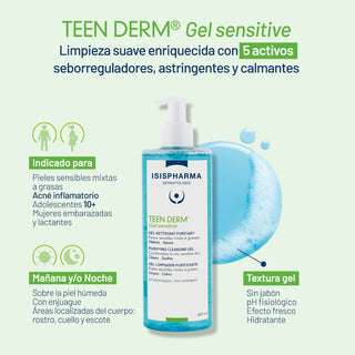 Isispharma Teen Derm Sensitive Gel Limpiador 250ml