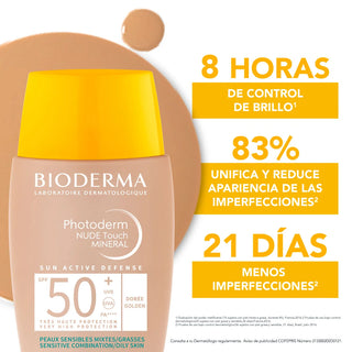 Bioderma Photoderm Nude Touch Mineral Fps 50+ Tono Dorado 40ml