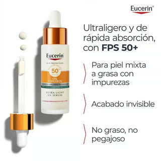 Eucerin Oil Control Sérum Ultra Light SPF50 Protector Solar Facial 30ml