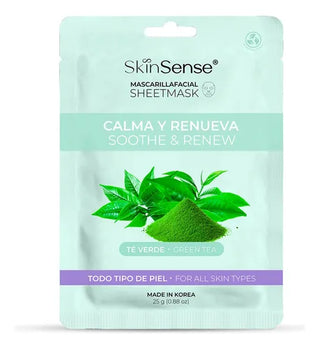 Skin Sense Mascarilla Facial de Tela con Té Verde 25g