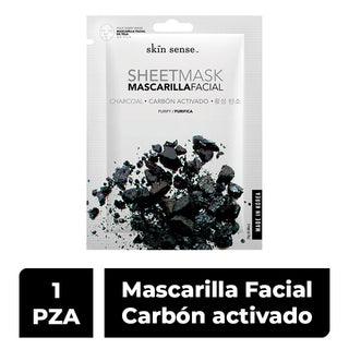 Skin Sense Mascarilla Facial Sheetmask Carbón Activado 25g