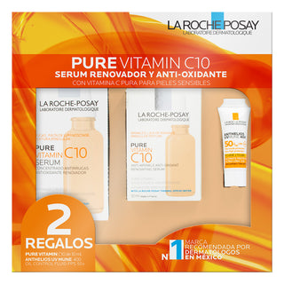 La Roche Posay Kit Pure Vitamina C10, Serum Facial Anti-oxidante
