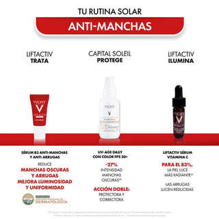 Vichy Kit Capital Soleil UV Age Daily Con Color FPS50 + Liftactiv Specialist B3 Sérum + Liftactiv Vitamina C Sérum