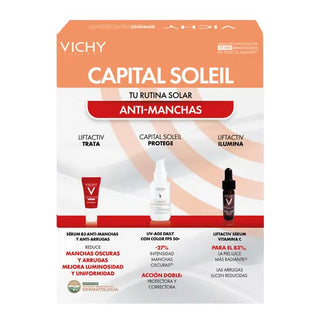 Vichy Kit Capital Soleil UV Age Daily Con Color FPS50 + Liftactiv Specialist B3 Sérum + Liftactiv Vitamina C Sérum