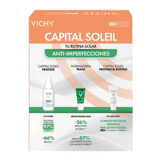 Vichy Kit Capital Soleil UV Clear FPS50 + Normaderm Sérum PROBIO-BHA + Capital Soleil UV-Age Daily FPS50