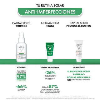 Vichy Kit Capital Soleil UV Clear FPS50 + Normaderm Sérum PROBIO-BHA + Capital Soleil UV-Age Daily FPS50