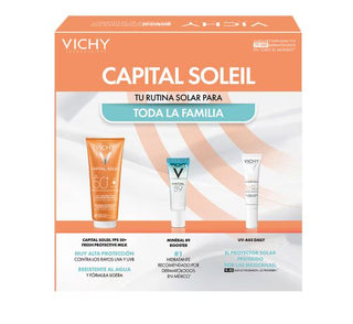 Vichy Kit Capital Soleil FPS50 Protector Solar Familiar + Vichy Capital Soleil UV-Age Daily FPS50 + Mineral 89 Booster