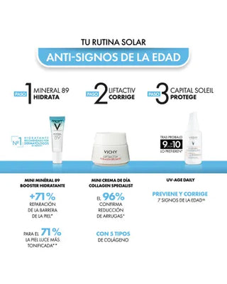 Vichy Kit Capital Soleil Anti-Edad + Protector Solar Antifotoenvejecimiento + Crema Colageno + M89 Sérum Hidratante