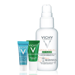 Vichy Kit Matificante Capital Soleil UV Clear SPF50+ 40ml + Mineral 89 Probiotic 5ml + Normaderm Probio-bha Serum 5ml