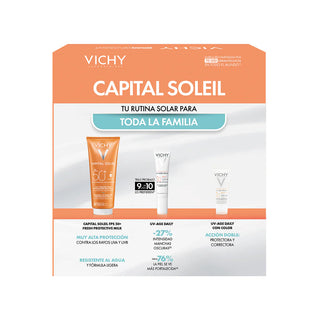 Vichy Kit Hidratante Capital Soleil 50+ Lait 300ml + Capital Soleil UV Age Daily 15ml + Capital Soleil UV Age Daily c/c 3ml