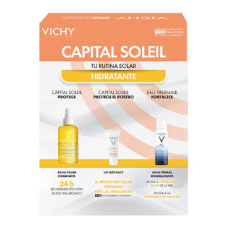 Vichy Kit Capital Soleil Agua de Protección Solar Hidratante FPS50 + Capital Soleil UV-Age Daily FPS50 + Vichy Agua Termal Mineralizante