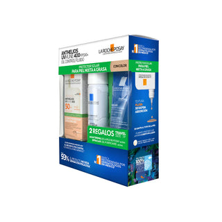 La Roche Posay Kit Anthelios UVMUNE 400 Oil Control con Color 50ml + Effaclar Gel Moussant 50ml + Agua Termal 50ml