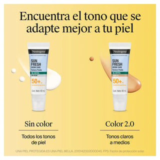 Neutrogena Protector Solar Facial Sun Fresh Derm Care Oil Control Fluido sin Color FPS50+ 40ml