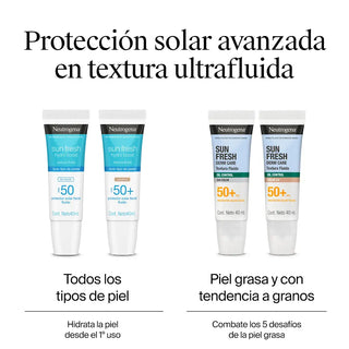 Neutrogena Protector Solar Facial Sun Fresh Derm Care Oil Control Fluido Color 2.0 FPS 50+ 40ml