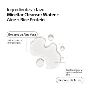 Baukem Micellar Cleanser Water + Aloe + Rice Protein 250 ml
