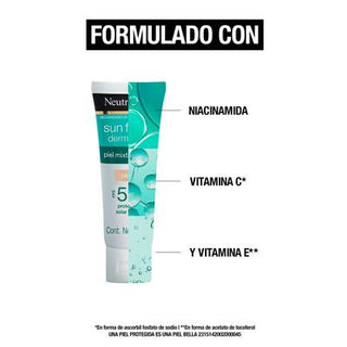 Neutrogena Sun Fresh Derm Care Protector Solar Facial Tono Claro FPS50+ 40g